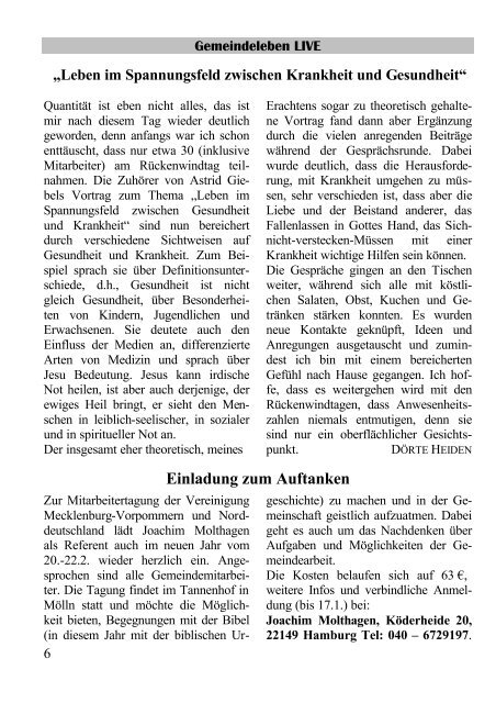 Gemeindebrief Ausgabe 03-6 - Baptisten in Rostock