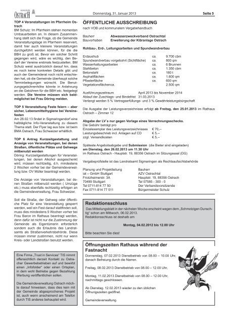 Mitteilungsblatt Nr. 5 - Ostrach