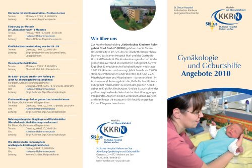 Gynäkologie und Geburtshilfe Angebote 2010 - Kkrn