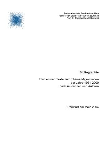 Bibliographie - Prof. Dr. Christine Huth-Hildebrandt