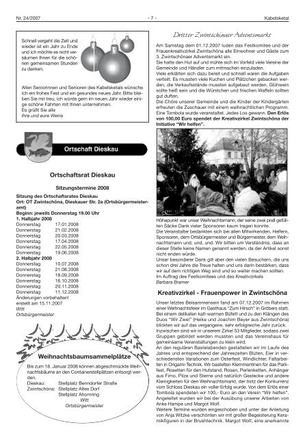 AMTSBLATT der Gemeinde Kabelsketal mit den Ortschaften ...