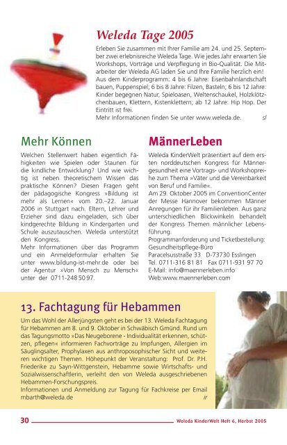 Kinderwelt Inhalt - Weleda