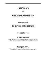 Die Syphilis im Kindesalter - Kathrin von Basse