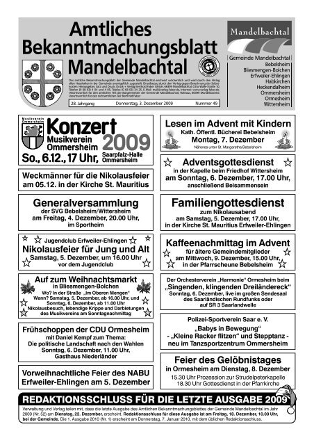 2009 Konzert - Mandelbachtal