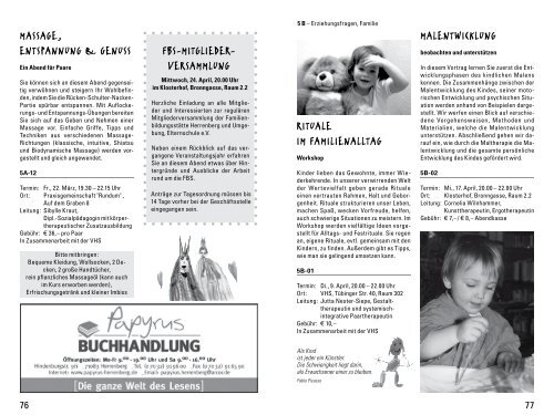 das neue FBS-Programm 2013 - Familienbildungsstätte Herrenberg