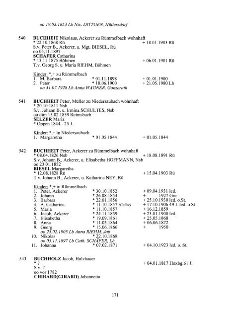 Einwohner von - Unser Heimatdorf Niedersaubach-Rümmelbach