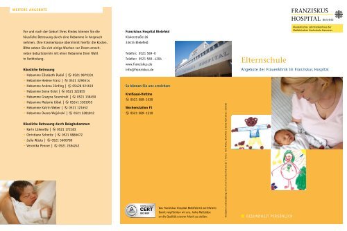 Flyer Elternschule - Franziskus Hospital Bielefeld