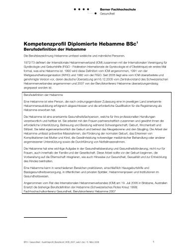 Kompetenzprofil Hebamme BSc - Gesundheit - Berner ...