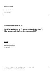 Bund Schweizerischer Frauenorganisationen - Archiv zur ...