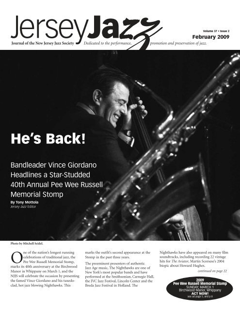 He's Back! - New Jersey Jazz Society