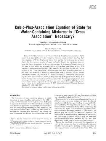 Cubic-plus-association equation of state for water-containing mixtures