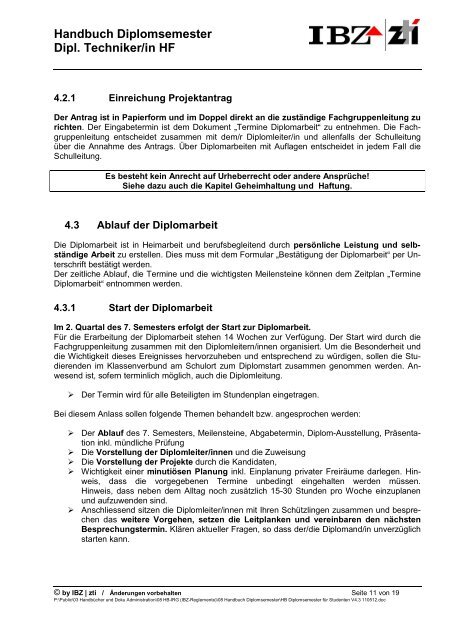 Handbuch Diplomsemester Dipl. Techniker/in HF - PP99