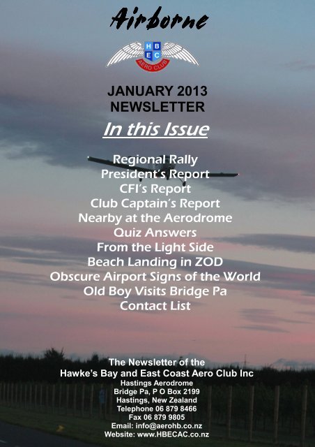 JANUARY 2013 - HB&EC AERO CLUB