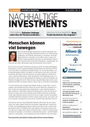 Business Briefing Nachhaltige Investments vom - Handelsblatt