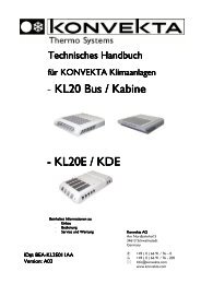 Einbau und Servicehandbuch KL20 BEA-KL2E011AA - Konvekta