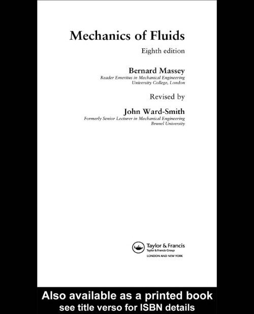 Mechanics of Fluids