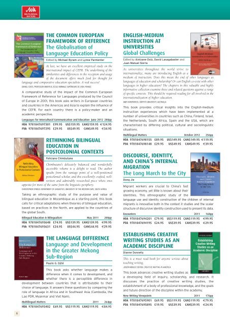 MULTILINGUAL MATTERS 2012-2013 CATALOGUE