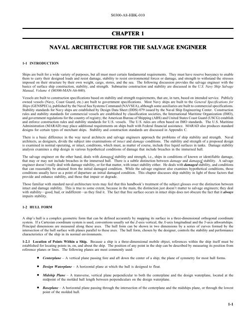 chapter 1 naval architecture architecture for the salvage engineer