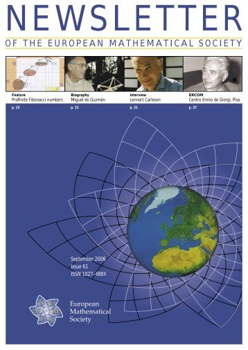 OF THE EUROPEAN MATHEMATICAL SOCIETY