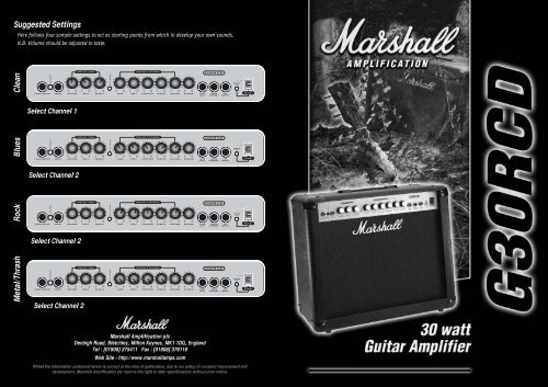 Download PDF M G30RCD Hbk Multi - Marshall