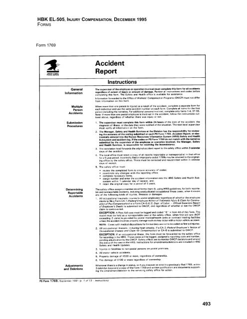 Form 1769 - Accident Report