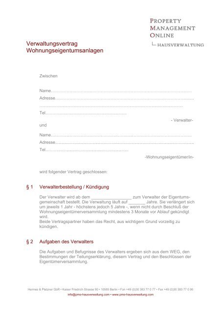 WEG-Vertrag - pmo-hausverwaltung.com &gt; Home