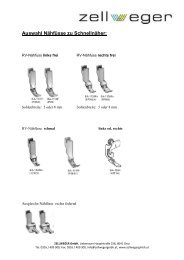 Auswahl Nähfüsse zu Schnellnäher: - Zellweger GmbH