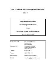 Der Präsident des Finanzgerichts Münster - Finanzgericht Münster