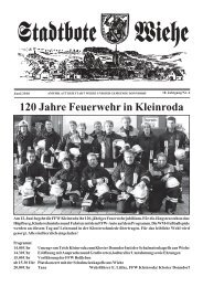 120 Jahre Feuerwehr in Kleinroda - Stadt Wiehe