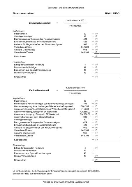 Buchungs- und Berechnungsbeispiele, Anhang ... - Kanton Bern