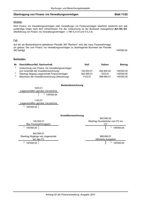 Buchungs- und Berechnungsbeispiele, Anhang ... - Kanton Bern