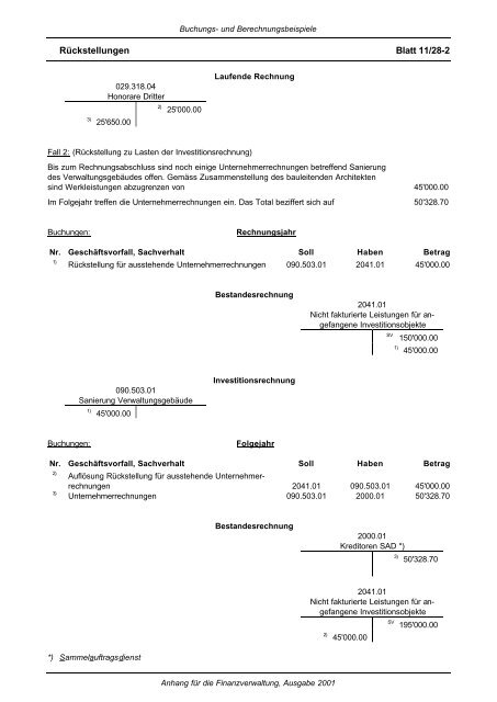 Buchungs- und Berechnungsbeispiele, Anhang ... - Kanton Bern