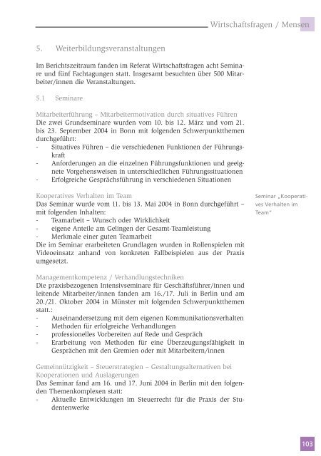 Jahresbericht 2004 - Deutsches Studentenwerk