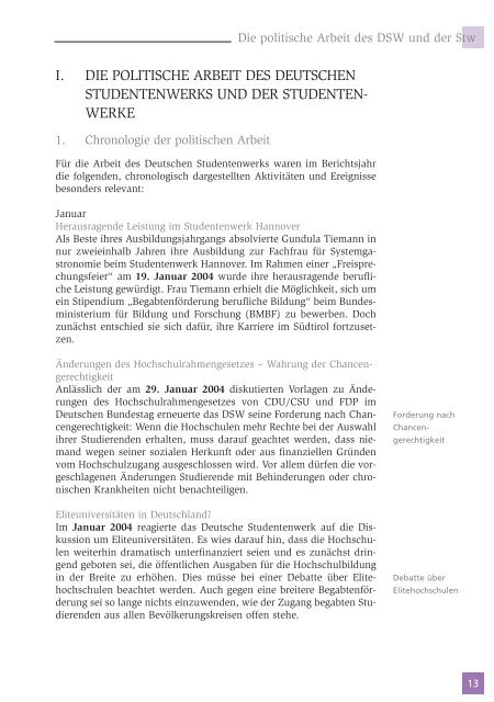 Jahresbericht 2004 - Deutsches Studentenwerk