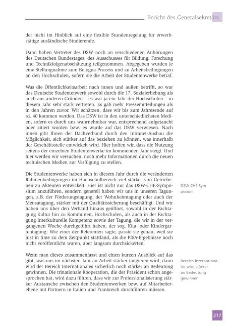 Jahresbericht 2004 - Deutsches Studentenwerk