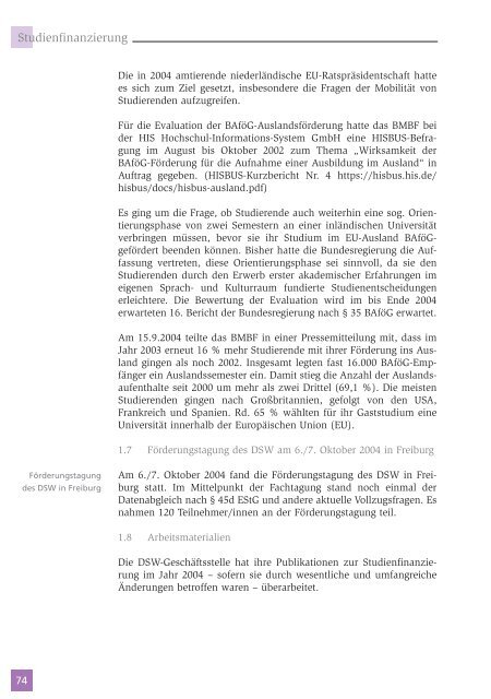 Jahresbericht 2004 - Deutsches Studentenwerk