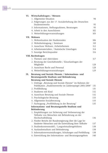 Jahresbericht 2004 - Deutsches Studentenwerk