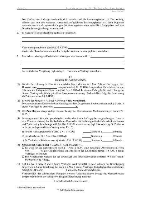 Ingenieurvertrag für Technische Ausrüstung - Pommersche ...