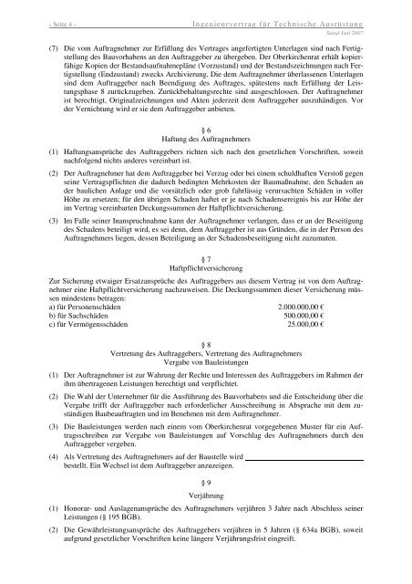 Ingenieurvertrag für Technische Ausrüstung - Pommersche ...