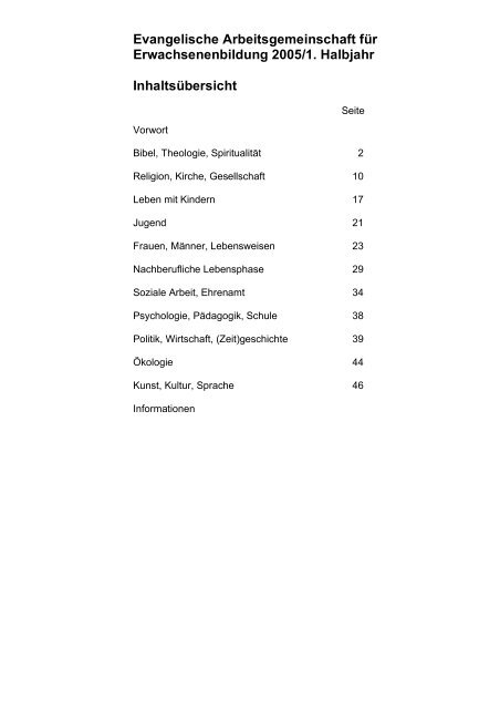 Evangelische Arbeitsgemeinschaft für Erwachsenenbildung 2005/1 ...