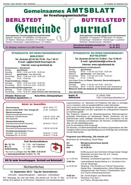 Amtsblatt - Verwaltungsgemeinschaft Buttelstedt