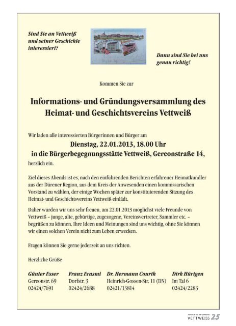 Januar 2013 - Gemeinde Vettweiss