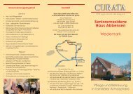 Flyer der Einrichtung - CURATA Seniorenzentrum