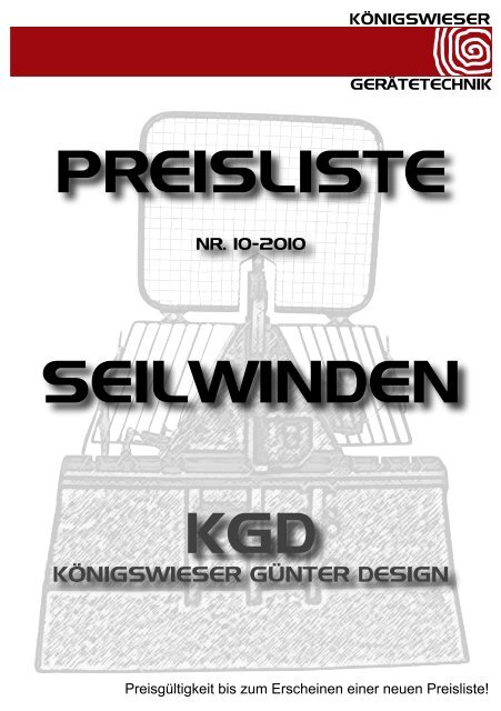 Preisliste seilwiNdeN - Königswieser Forstgeräte
