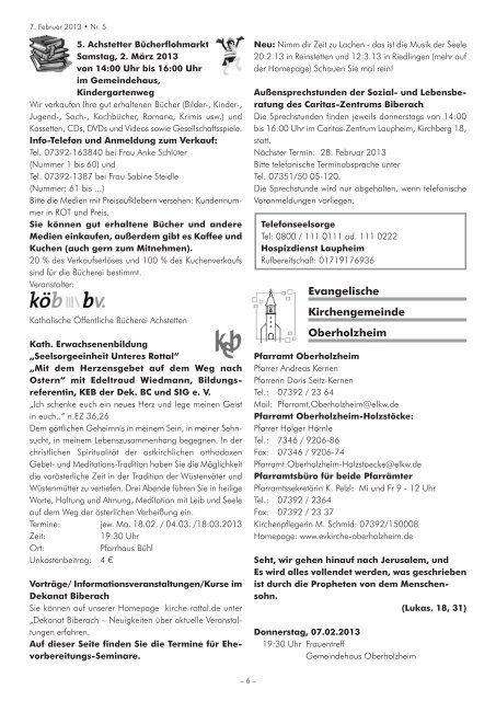 Aktuelle Ausgabe des Mitteilungsblattes - Achstetten