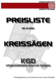 Preisliste Kreissägen 2010 - Königswieser Forstgeräte
