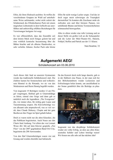 Infozine 2/2010 - Albert Einstein Gymnasium