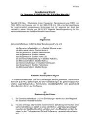 Benutzungsordnung für Gemeinschaftshäuser der Stadt Bad Hersfeld