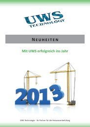 Neuheiten - UWS Technologie