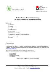 Fach Hochschule Lubeck Master Biomedical Engineering